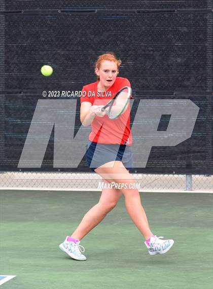 Thumbnail 3 in Lindale vs Wimberley (UIL Tennis 4A Doubles Quarterfinals) photogallery.