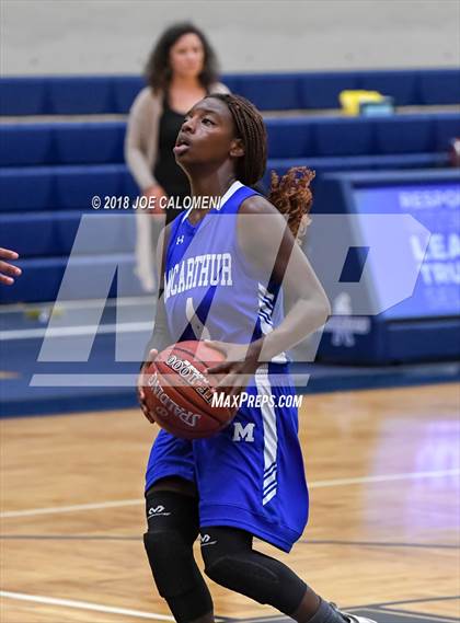 Thumbnail 1 in MacArthur [Douglas] vs Brennan (NISD Basketball Tournament) photogallery.