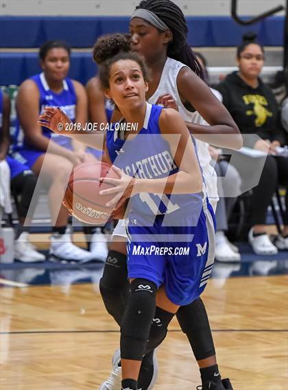 Thumbnail 2 in MacArthur [Douglas] vs Brennan (NISD Basketball Tournament) photogallery.