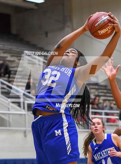 Thumbnail 1 in MacArthur [Douglas] vs Brennan (NISD Basketball Tournament) photogallery.