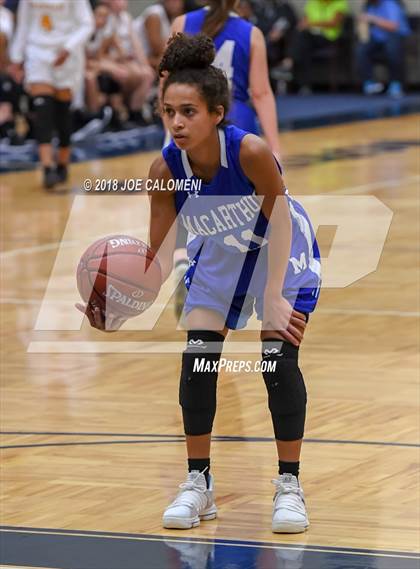 Thumbnail 3 in MacArthur [Douglas] vs Brennan (NISD Basketball Tournament) photogallery.