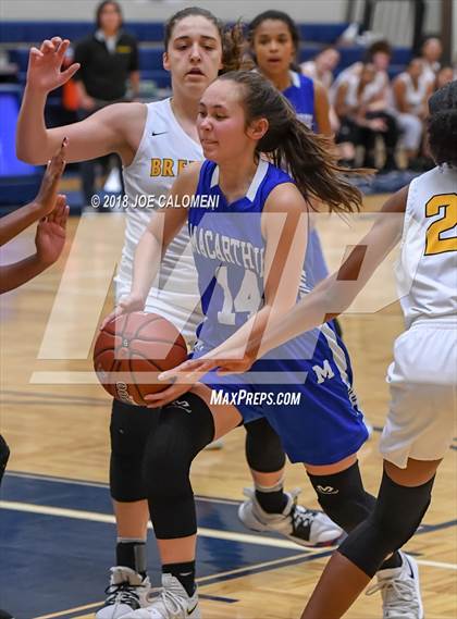 Thumbnail 1 in MacArthur [Douglas] vs Brennan (NISD Basketball Tournament) photogallery.