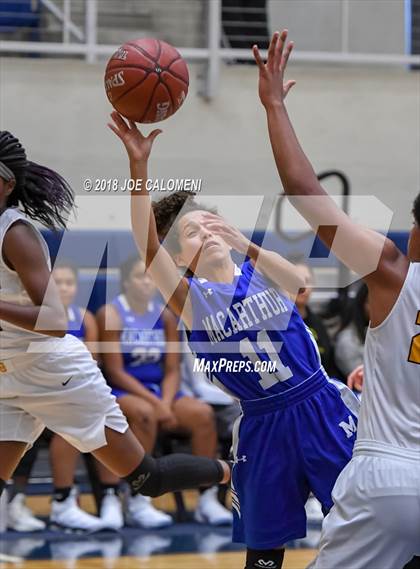 Thumbnail 1 in MacArthur [Douglas] vs Brennan (NISD Basketball Tournament) photogallery.