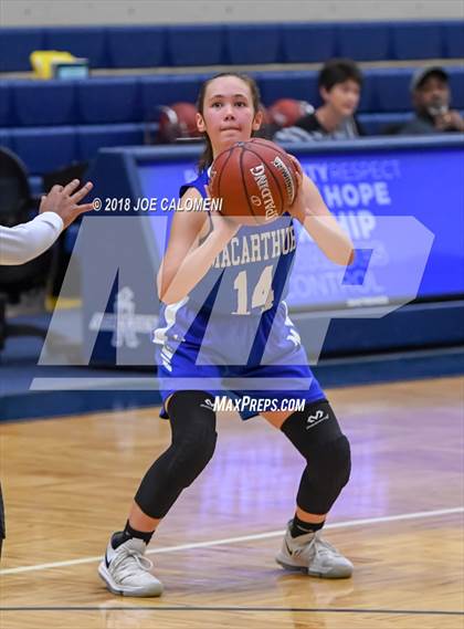 Thumbnail 2 in MacArthur [Douglas] vs Brennan (NISD Basketball Tournament) photogallery.