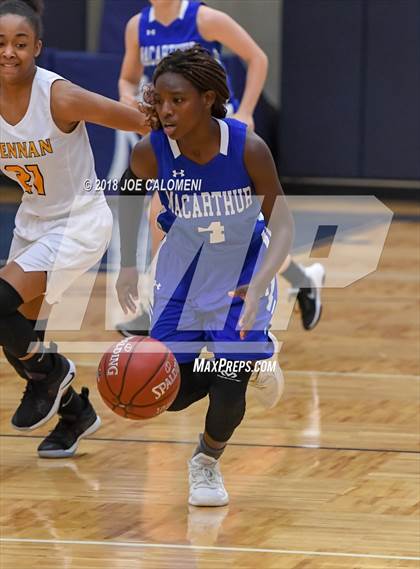 Thumbnail 1 in MacArthur [Douglas] vs Brennan (NISD Basketball Tournament) photogallery.