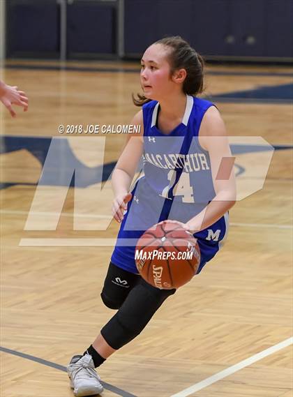 Thumbnail 2 in MacArthur [Douglas] vs Brennan (NISD Basketball Tournament) photogallery.