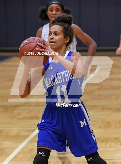 Thumbnail 1 in MacArthur [Douglas] vs Brennan (NISD Basketball Tournament) photogallery.