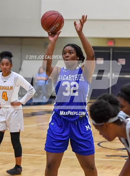 Thumbnail 3 in MacArthur [Douglas] vs Brennan (NISD Basketball Tournament) photogallery.
