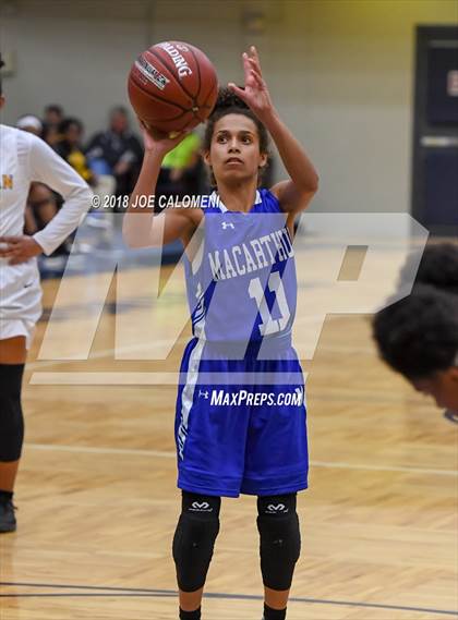 Thumbnail 1 in MacArthur [Douglas] vs Brennan (NISD Basketball Tournament) photogallery.