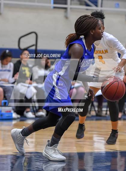 Thumbnail 2 in MacArthur [Douglas] vs Brennan (NISD Basketball Tournament) photogallery.