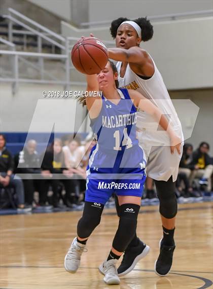 Thumbnail 1 in MacArthur [Douglas] vs Brennan (NISD Basketball Tournament) photogallery.