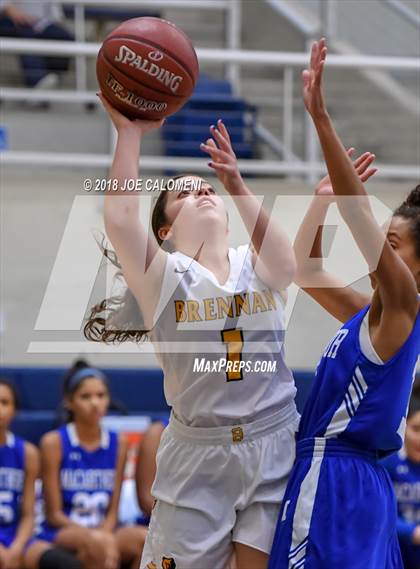 Thumbnail 2 in MacArthur [Douglas] vs Brennan (NISD Basketball Tournament) photogallery.