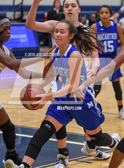 Thumbnail 2 in MacArthur [Douglas] vs Brennan (NISD Basketball Tournament) photogallery.
