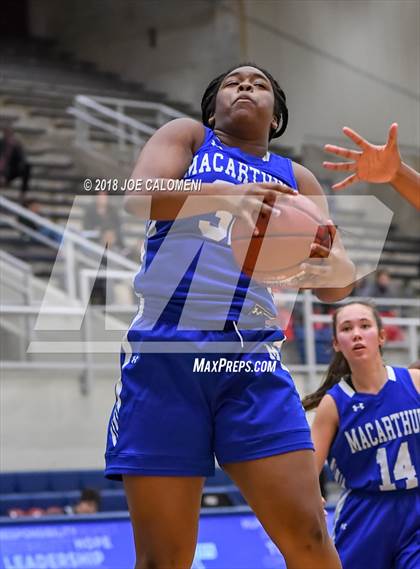 Thumbnail 2 in MacArthur [Douglas] vs Brennan (NISD Basketball Tournament) photogallery.