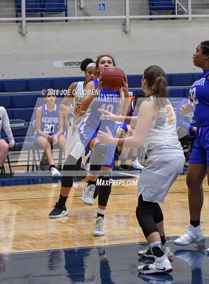 Thumbnail 1 in MacArthur [Douglas] vs Brennan (NISD Basketball Tournament) photogallery.