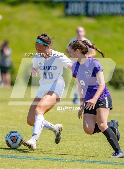 Thumbnail 2 in Lake Norman Charter vs. Carrboro (1 of 2 - NCHSAA 2A Final - game action) photogallery.