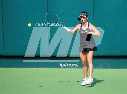 Thumbnail 3 in The Woodlands vs Round Rock Westwood (UIL 6A Team Tennis Semifinal) photogallery.