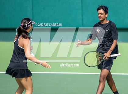 Thumbnail 3 in The Woodlands vs Round Rock Westwood (UIL 6A Team Tennis Semifinal) photogallery.