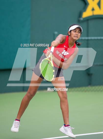 Thumbnail 2 in The Woodlands vs Round Rock Westwood (UIL 6A Team Tennis Semifinal) photogallery.