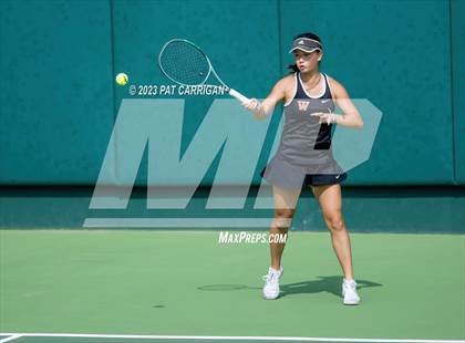 Thumbnail 1 in The Woodlands vs Round Rock Westwood (UIL 6A Team Tennis Semifinal) photogallery.