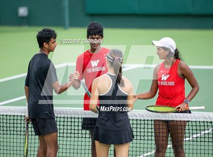 Thumbnail 2 in The Woodlands vs Round Rock Westwood (UIL 6A Team Tennis Semifinal) photogallery.