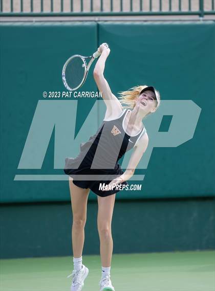 Thumbnail 2 in The Woodlands vs Round Rock Westwood (UIL 6A Team Tennis Semifinal) photogallery.