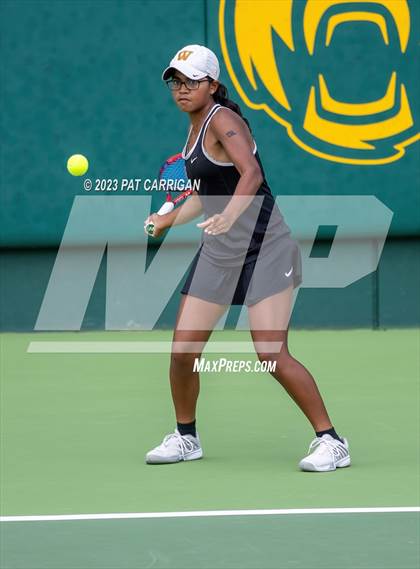 Thumbnail 3 in The Woodlands vs Round Rock Westwood (UIL 6A Team Tennis Semifinal) photogallery.