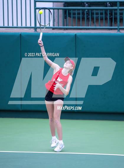 Thumbnail 2 in The Woodlands vs Round Rock Westwood (UIL 6A Team Tennis Semifinal) photogallery.