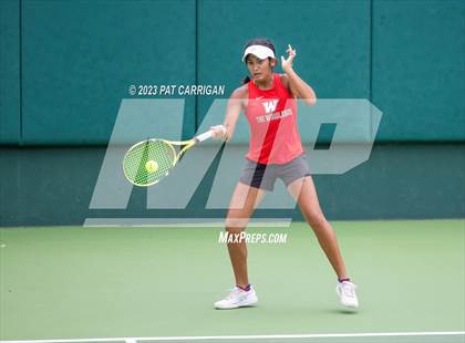 Thumbnail 3 in The Woodlands vs Round Rock Westwood (UIL 6A Team Tennis Semifinal) photogallery.