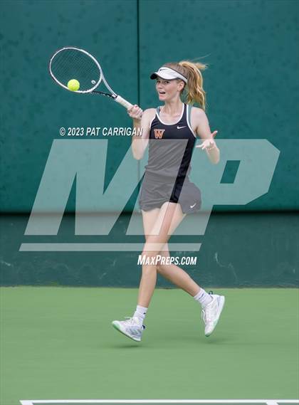 Thumbnail 2 in The Woodlands vs Round Rock Westwood (UIL 6A Team Tennis Semifinal) photogallery.