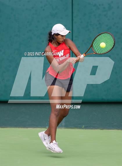Thumbnail 2 in The Woodlands vs Round Rock Westwood (UIL 6A Team Tennis Semifinal) photogallery.