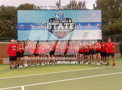 Thumbnail 3 in The Woodlands vs Round Rock Westwood (UIL 6A Team Tennis Semifinal) photogallery.