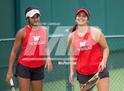 Thumbnail 3 in The Woodlands vs Round Rock Westwood (UIL 6A Team Tennis Semifinal) photogallery.