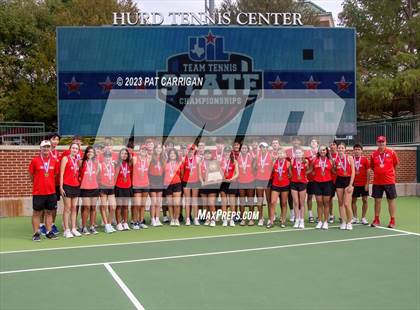 Thumbnail 2 in The Woodlands vs Round Rock Westwood (UIL 6A Team Tennis Semifinal) photogallery.