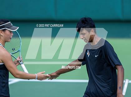 Thumbnail 1 in The Woodlands vs Round Rock Westwood (UIL 6A Team Tennis Semifinal) photogallery.