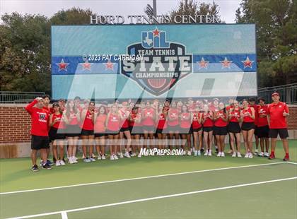 Thumbnail 3 in The Woodlands vs Round Rock Westwood (UIL 6A Team Tennis Semifinal) photogallery.
