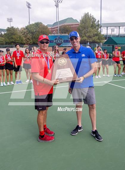 Thumbnail 1 in The Woodlands vs Round Rock Westwood (UIL 6A Team Tennis Semifinal) photogallery.