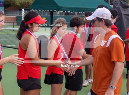 Thumbnail 1 in The Woodlands vs Round Rock Westwood (UIL 6A Team Tennis Semifinal) photogallery.