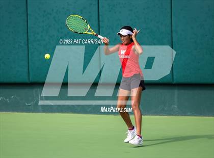 Thumbnail 2 in The Woodlands vs Round Rock Westwood (UIL 6A Team Tennis Semifinal) photogallery.