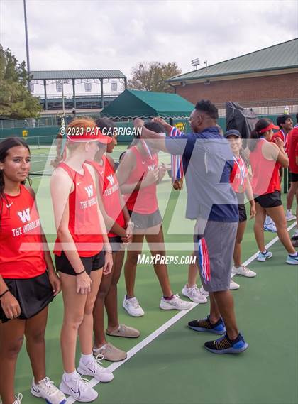 Thumbnail 1 in The Woodlands vs Round Rock Westwood (UIL 6A Team Tennis Semifinal) photogallery.