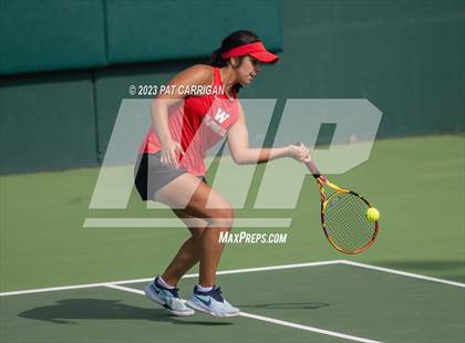 Thumbnail 1 in The Woodlands vs Round Rock Westwood (UIL 6A Team Tennis Semifinal) photogallery.