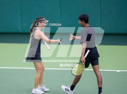 Thumbnail 3 in The Woodlands vs Round Rock Westwood (UIL 6A Team Tennis Semifinal) photogallery.
