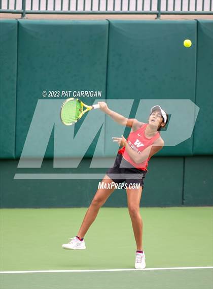 Thumbnail 3 in The Woodlands vs Round Rock Westwood (UIL 6A Team Tennis Semifinal) photogallery.