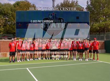 Thumbnail 3 in The Woodlands vs Round Rock Westwood (UIL 6A Team Tennis Semifinal) photogallery.