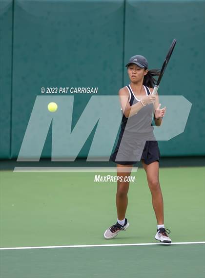 Thumbnail 1 in The Woodlands vs Round Rock Westwood (UIL 6A Team Tennis Semifinal) photogallery.
