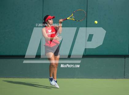 Thumbnail 3 in The Woodlands vs Round Rock Westwood (UIL 6A Team Tennis Semifinal) photogallery.
