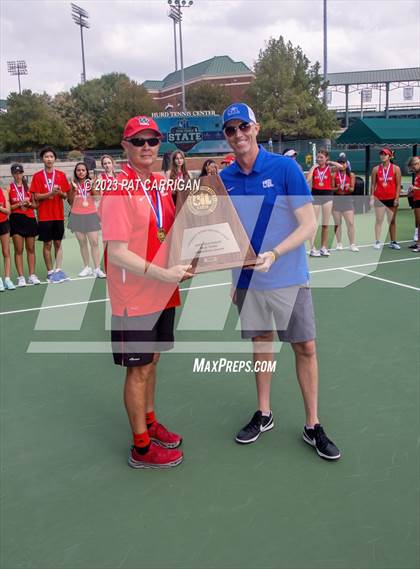 Thumbnail 3 in The Woodlands vs Round Rock Westwood (UIL 6A Team Tennis Semifinal) photogallery.