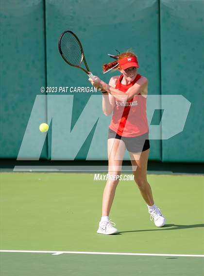 Thumbnail 3 in The Woodlands vs Round Rock Westwood (UIL 6A Team Tennis Semifinal) photogallery.