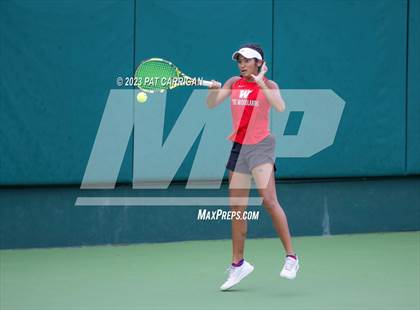 Thumbnail 3 in The Woodlands vs Round Rock Westwood (UIL 6A Team Tennis Semifinal) photogallery.