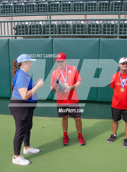 Thumbnail 3 in The Woodlands vs Round Rock Westwood (UIL 6A Team Tennis Semifinal) photogallery.